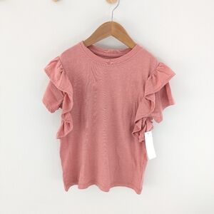 Jessica Simpson Girls Ruffle Sleeve Pink Top